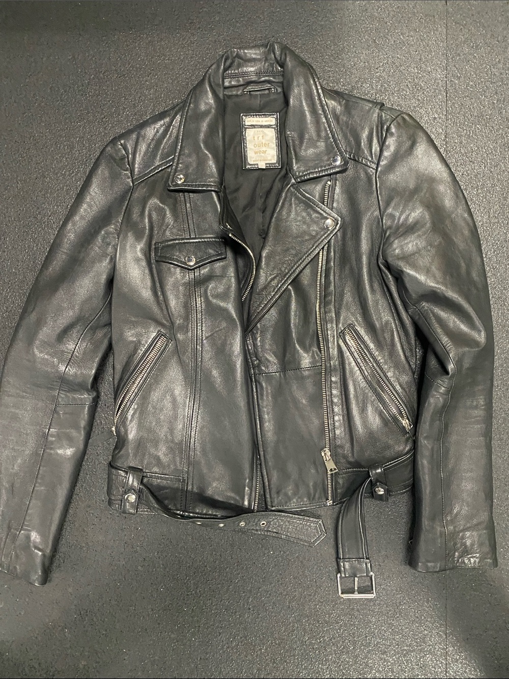 Zara Black Leather Biker Jacket for Women
